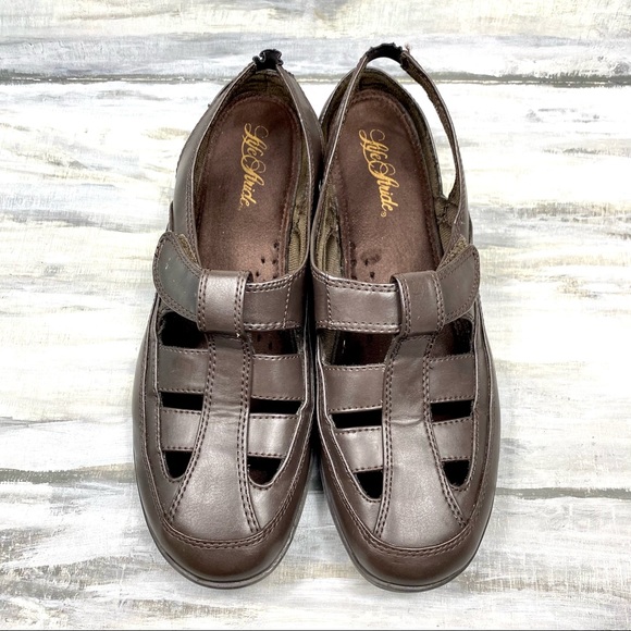LifeStride Ox Brown “Mello” Leather Slingback Sandal Casual Comfort Shoe w/Box - Picture 5 of 16